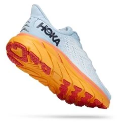 Chaussures HOKA Clifton 8 Blanc Gris Orange Femme -Hoka Chaussures Boutique hk 0001119394 ssi 003