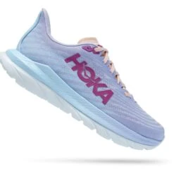 Chaussures HOKA Mach 5 Bleu Clair Lilas Femme