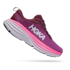 Chaussures HOKA Bondi 8 Rose Lilas Gris Femme