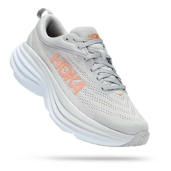 Chaussures HOKA Bondi 8 Gris Blanc Orange Femme 3 Chaussures HOKA Bondi 8 Gris Blanc Orange Femme