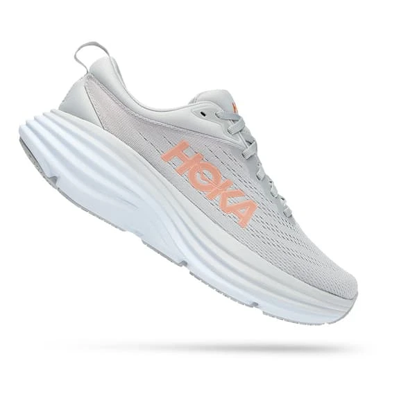Chaussures HOKA Bondi 8 Gris Blanc Orange Femme 4 Chaussures HOKA Bondi 8 Gris Blanc Orange Femme – Image 2