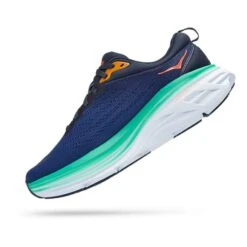 Chaussures HOKA Bondi 8 Bleu Marine Orange Vert Femme -Hoka Chaussures Boutique hk 0001127952 osb 004