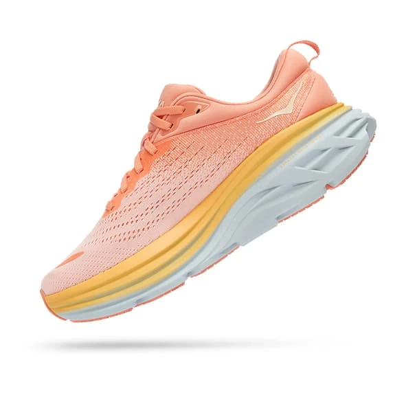 Chaussures HOKA Bondi 8 Orange Blanc Jaune Femme 6 Chaussures HOKA Bondi 8 Orange Blanc Jaune Femme – Image 4