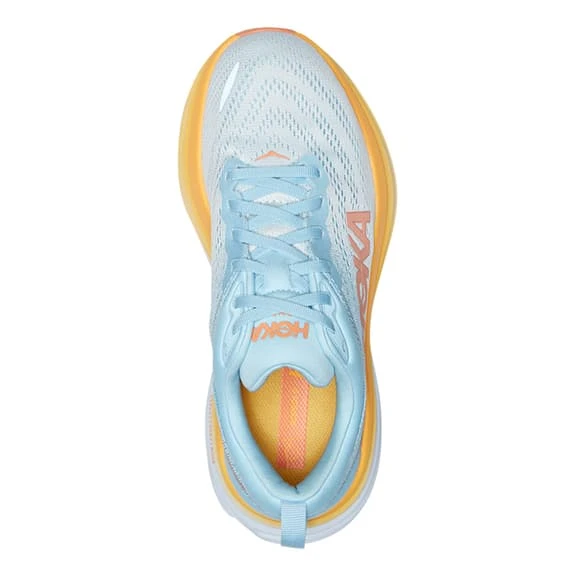 Chaussures HOKA Bondi 8 Blanc Bleu Clair Orange Femme 7 Chaussures HOKA Bondi 8 Blanc Bleu Clair Orange Femme – Image 5