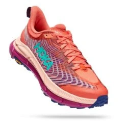 Chaussures HOKA Mafate Speed 4 Orange Rose Lilas Femme