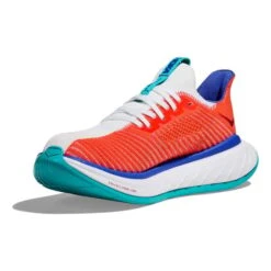 Chaussures HOKA Carbon X 3 Blanc Orange Bleu Femme -Hoka Chaussures Boutique hk 1123193 wfm 003