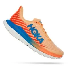Chaussures HOKA Mach 5 Crème Orange Bleu Marine