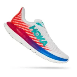 Chaussures HOKA Mach 5 Blanc Pur Rouge Bleu