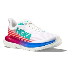 Chaussures HOKA Mach 5 Blanc Pur Rouge Bleu -Hoka Chaussures Boutique hk 1127893 wfm 006