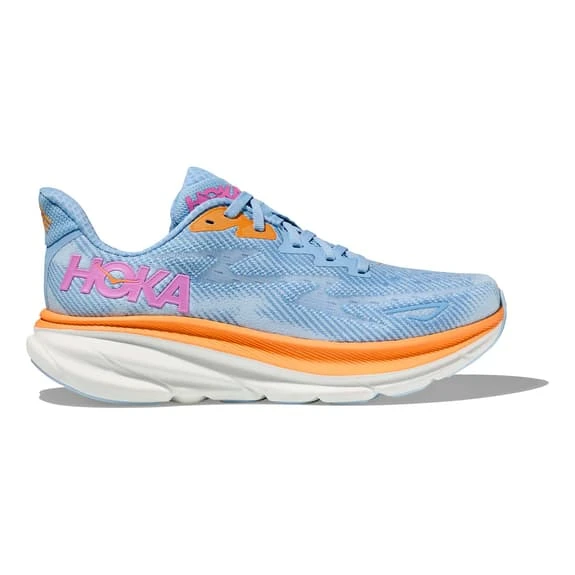 Chaussures HOKA Clifton 9 Bleu Clair Orange Rose Femme 4 Chaussures HOKA Clifton 9 Bleu Clair Orange Rose Femme – Image 2