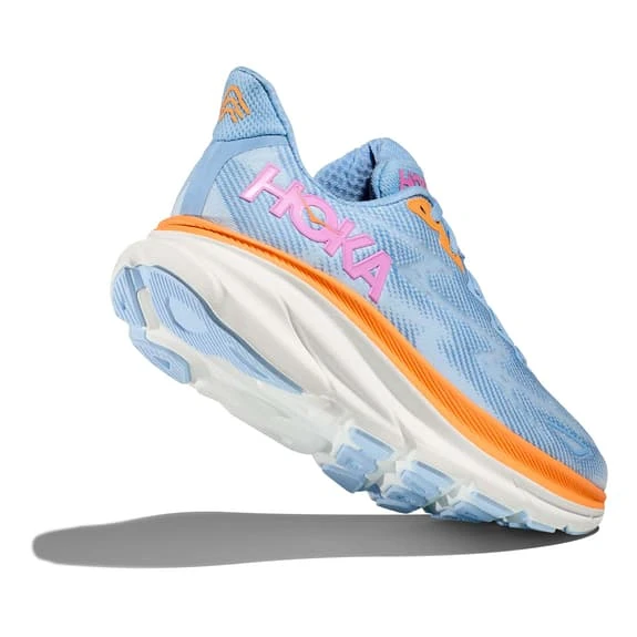 Chaussures HOKA Clifton 9 Bleu Clair Orange Rose Femme 6 Chaussures HOKA Clifton 9 Bleu Clair Orange Rose Femme – Image 4