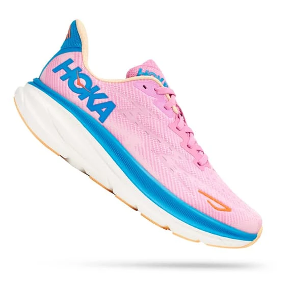 Chaussures HOKA Clifton 9 Rose Chewing-gum Bleu Foncé Orange Femme 3 Chaussures HOKA Clifton 9 Rose Chewing-gum Bleu Foncé Orange Femme