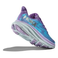 Chaussures HOKA Clifton 9 Bleu Clair Lilas Blanc Femme -Hoka Chaussures Boutique hk 1127896 cvp 004