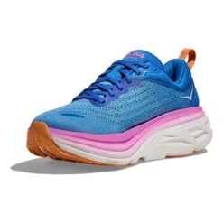 Chaussures HOKA Bondi 8 Bleu Marine Rose Clair Blanc Femme -Hoka Chaussures Boutique hk 1127952 csa 003