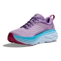 Chaussures HOKA Bondi 8 Violet Bleu Clair Blanc Femme -Hoka Chaussures Boutique hk 1127952 cvp 003
