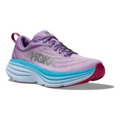Chaussures HOKA Bondi 8 Violet Bleu Clair Blanc Femme -Hoka Chaussures Boutique hk 1127952 cvp 006