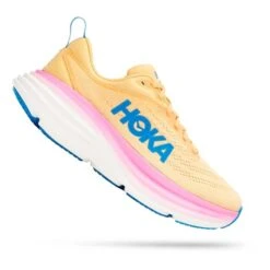 Chaussures HOKA Bondi 8 Jaune Pastel Rose Clair Bleu Femme
