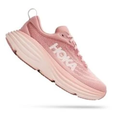 Chaussures HOKA Bondi 8 Rose Clair Blanc Rosé Femme