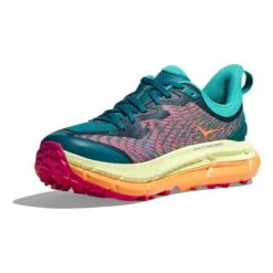 Chaussures HOKA Mafate Speed 4 Vert Turquoise Orange Jaune Femme -Hoka Chaussures Boutique hk 1131056 dlc 003