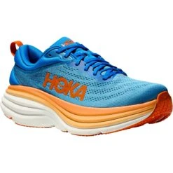 Hoka Chaussures Running Homme - Bondi 8 - Coastal Sky / Vibrant Orange