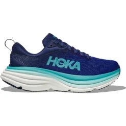 Hoka Chaussures Running Femme - Bondi 8 - Bellwether Blue / Evening Sky -Hoka Chaussures Boutique hoka bondi 8 womens running shoes bellwether blue evening sky 8 1502140