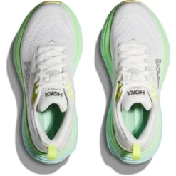 Hoka Chaussures Running Femme - Bondi 8 - Blanc De Blanc / Sunlit Ocean -Hoka Chaussures Boutique hoka bondi 8 womens running shoes blanc de blanc sunlit ocean 7 1502146
