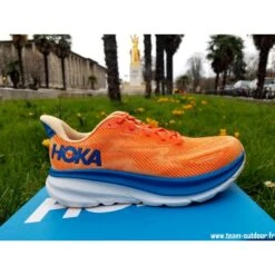 HOKA Clifton 9 Homme Vibrant Orange / Impala -Hoka Chaussures Boutique hoka clifton 9 homme vibrant orange impala 3