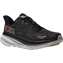 Hoka Chaussures Running Femme - Clifton 9 - Noir / Rose Gold