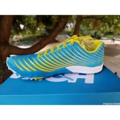 HOKA Evo XC Spike Homme Cyan / Citrus -Hoka Chaussures Boutique hoka evo xc spike homme cyan citrus 3