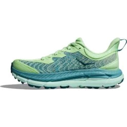 Hoka Chaussures Running Femme - Mafate Speed 4 - Lime Glow / Ocean Mist -Hoka Chaussures Boutique hoka mafate speed 4 womens running shoes lime glow ocean mist 8 1503150