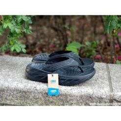HOKA Ora Recovery Flip Homme Black / Dark Gull Gray